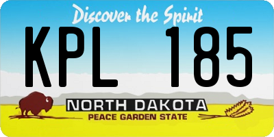 ND license plate KPL185