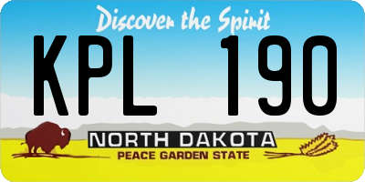 ND license plate KPL190