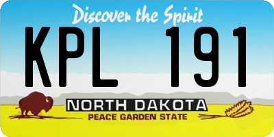 ND license plate KPL191