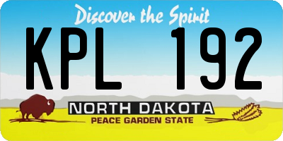 ND license plate KPL192