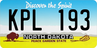 ND license plate KPL193