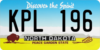 ND license plate KPL196