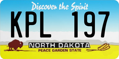 ND license plate KPL197
