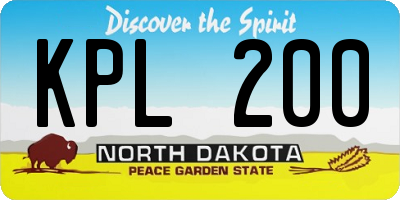 ND license plate KPL200