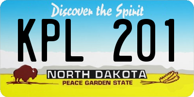 ND license plate KPL201