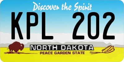 ND license plate KPL202