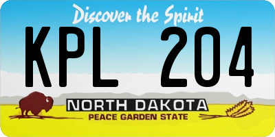 ND license plate KPL204