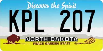ND license plate KPL207