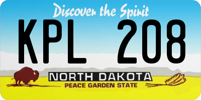 ND license plate KPL208
