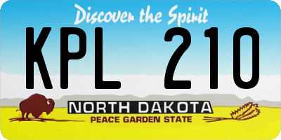 ND license plate KPL210