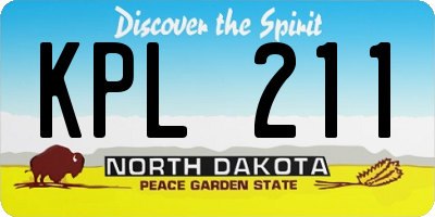 ND license plate KPL211