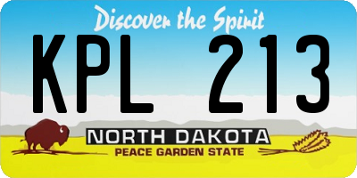 ND license plate KPL213