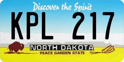 ND license plate KPL217