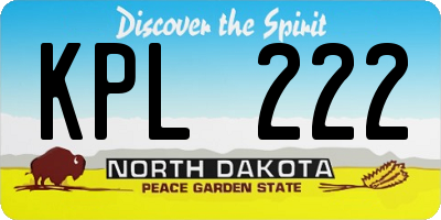 ND license plate KPL222
