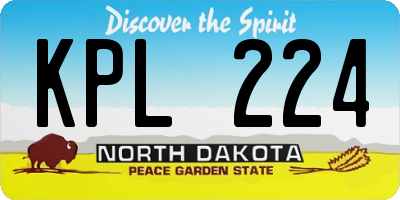 ND license plate KPL224