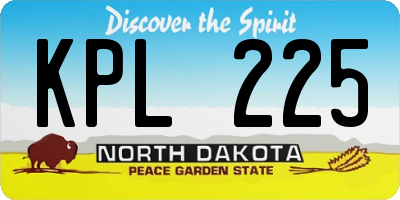 ND license plate KPL225