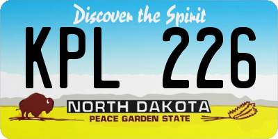 ND license plate KPL226