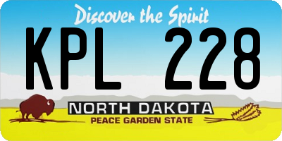 ND license plate KPL228