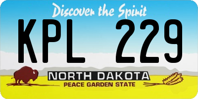 ND license plate KPL229
