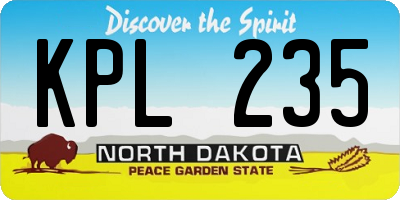 ND license plate KPL235