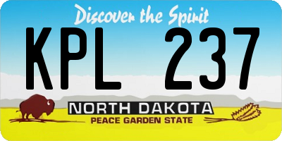 ND license plate KPL237
