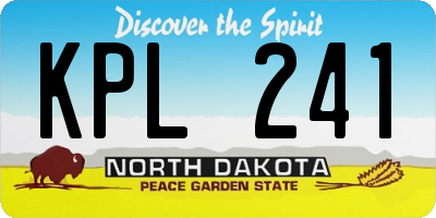 ND license plate KPL241