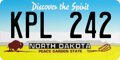 ND license plate KPL242
