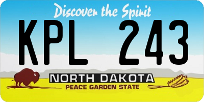 ND license plate KPL243