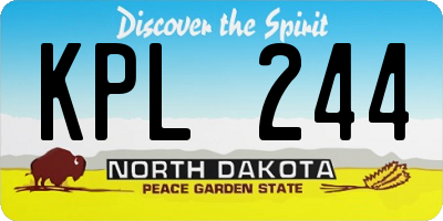 ND license plate KPL244