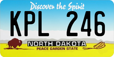 ND license plate KPL246