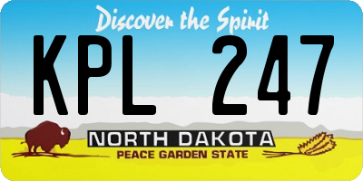 ND license plate KPL247
