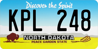 ND license plate KPL248