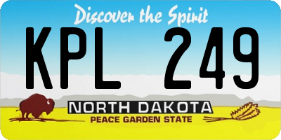 ND license plate KPL249