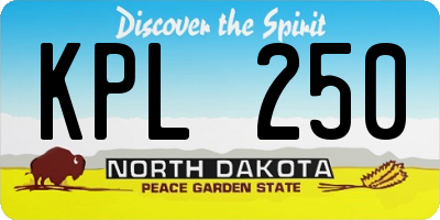 ND license plate KPL250