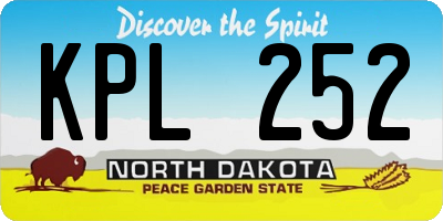 ND license plate KPL252