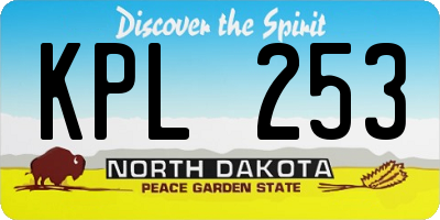 ND license plate KPL253