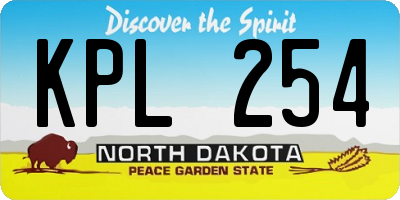 ND license plate KPL254