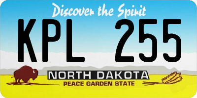 ND license plate KPL255