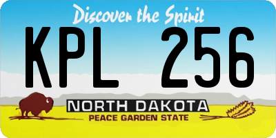 ND license plate KPL256
