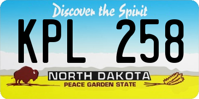 ND license plate KPL258