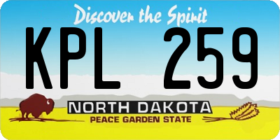 ND license plate KPL259