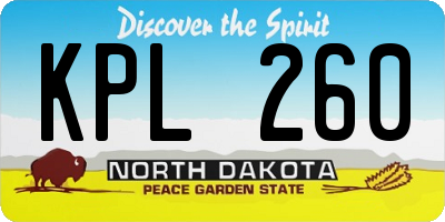 ND license plate KPL260