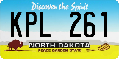 ND license plate KPL261