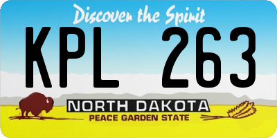 ND license plate KPL263
