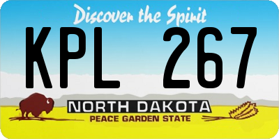 ND license plate KPL267