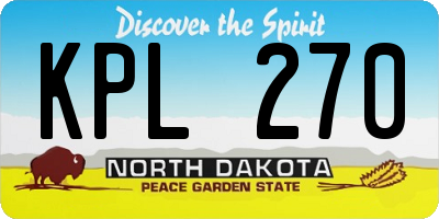 ND license plate KPL270