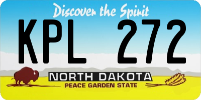 ND license plate KPL272