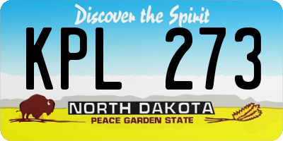 ND license plate KPL273