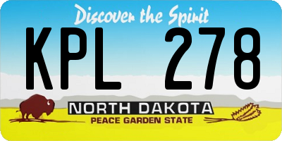 ND license plate KPL278