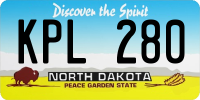 ND license plate KPL280
